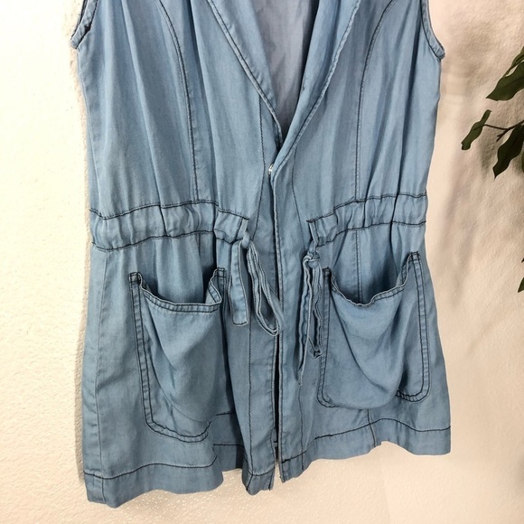 Sanctuary Chambray Long Vest - Picture 3 of 8